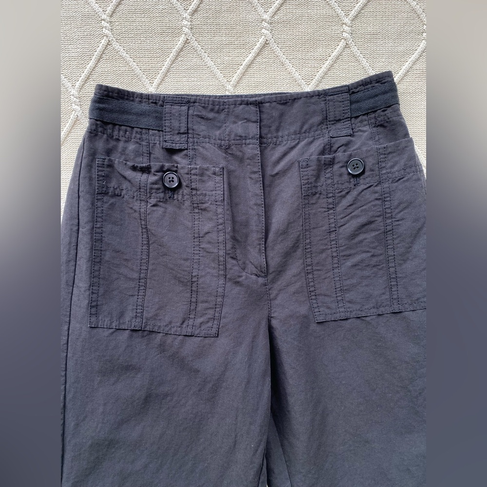 Ulla Johnson Gabriella Cotton Linen Silk Flared Pants Black 2 - Picture 6 of 12